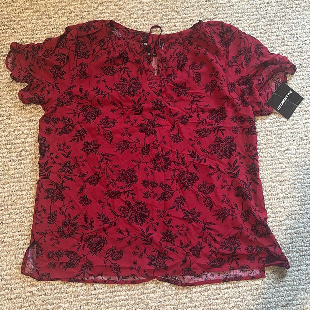 Women's Red Floral Top
